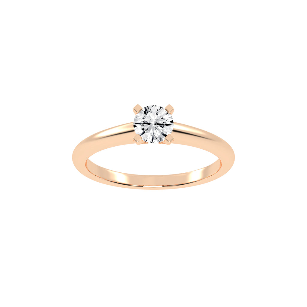 Solirra 050Ct Tab Prong Round Cut Solitaire Lab Diamond Ring