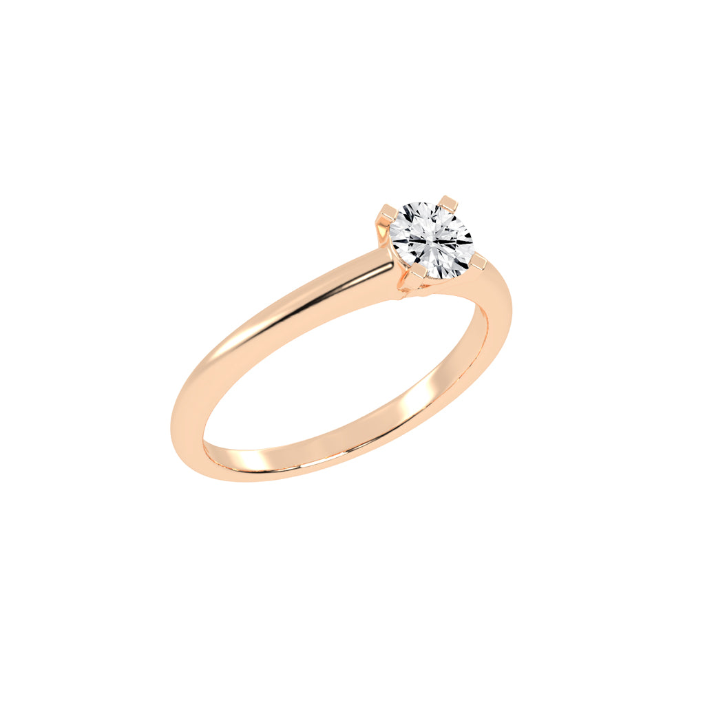 Solirra 050Ct Tab Prong Round Cut Solitaire Lab Diamond Ring
