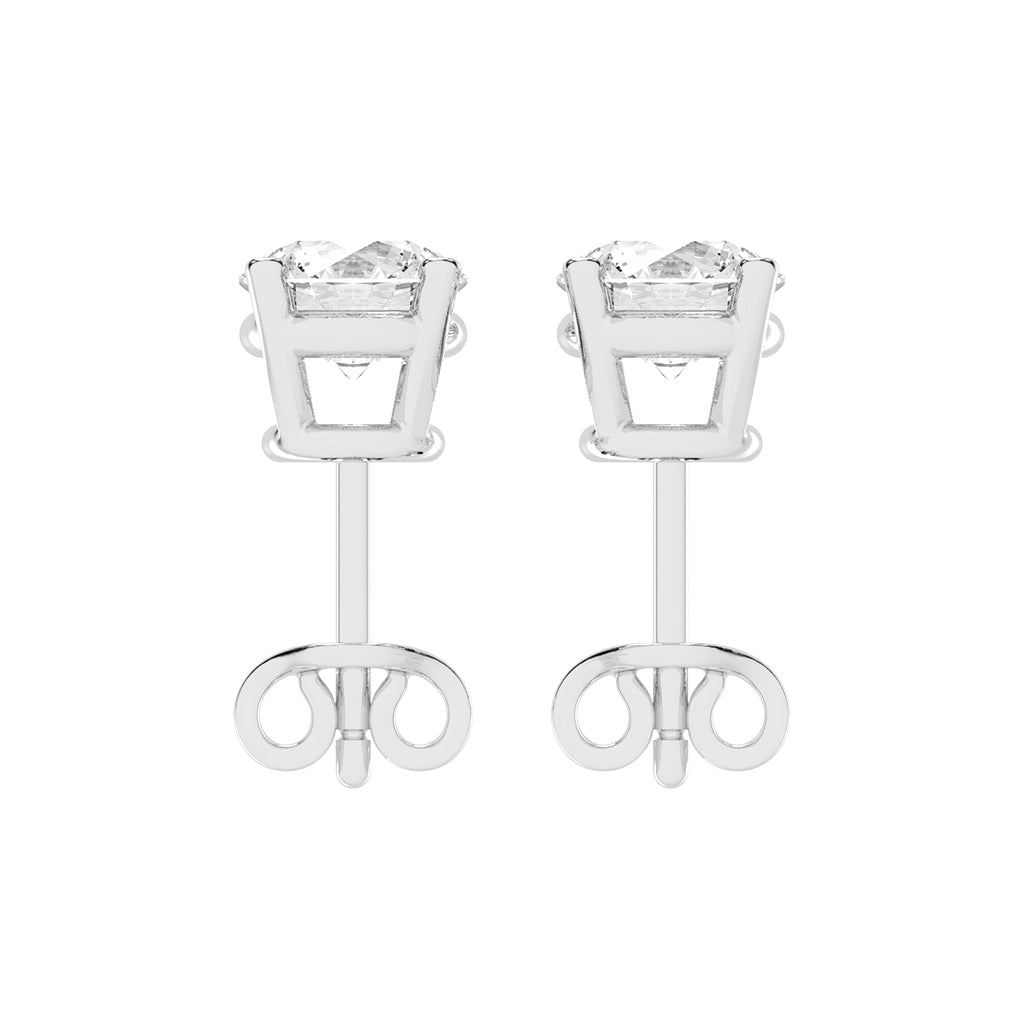 2Ct Round Shape Yellow Gold Solitaire Studs Earrings