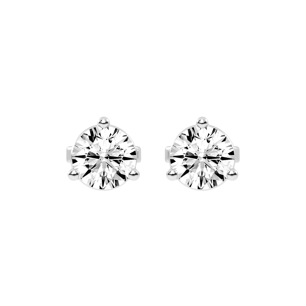 1.5Ct Round Shape Rose Gold Solitaire Studs Earrings