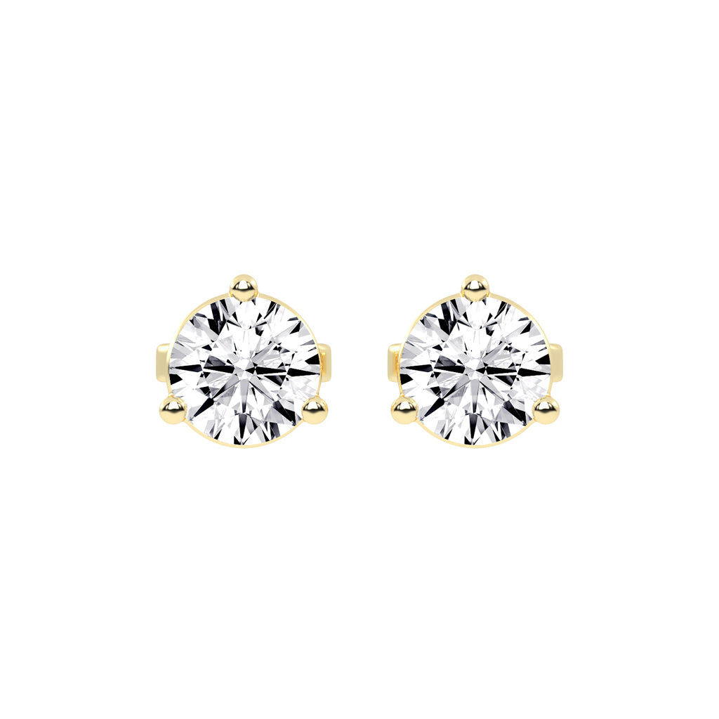 1.5Ct Round Shape Rose Gold Solitaire Studs Earrings