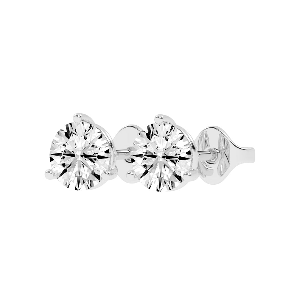 2.25Ct Round Shape Rose Gold Solitaire Studs Earrings