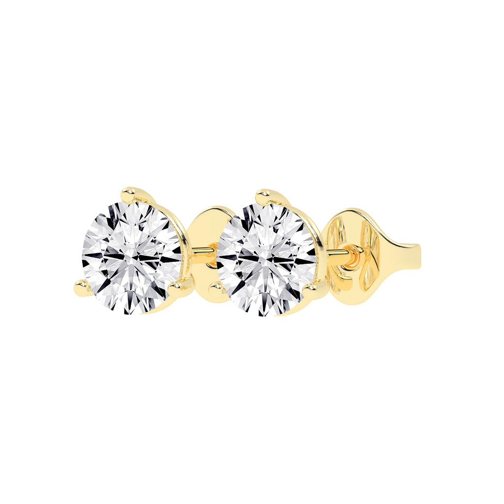 2.25Ct Round Shape Rose Gold Solitaire Studs Earrings