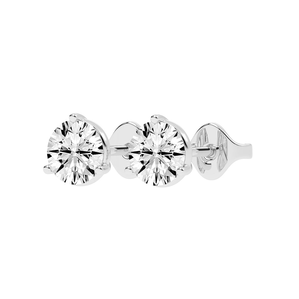 2Ct Round Shape Yellow Gold Solitaire Studs Earrings