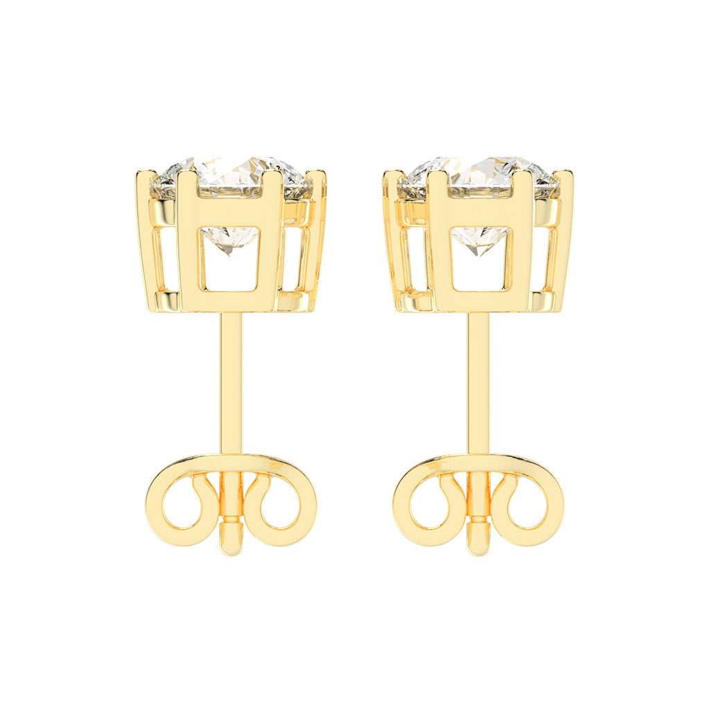 2Ct Round Shape Rose Gold Solitaire Studs Earrings