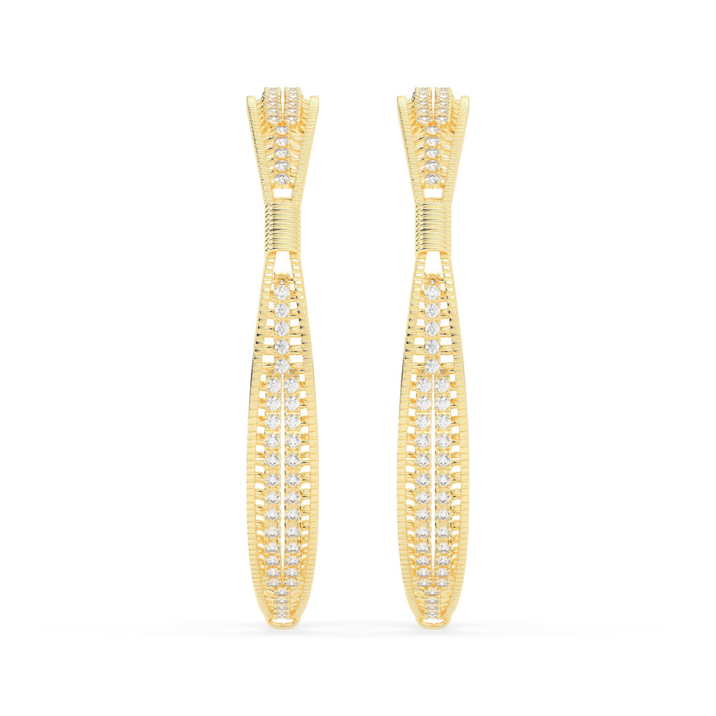 Nyra dual round cut broad lab diamond bangles