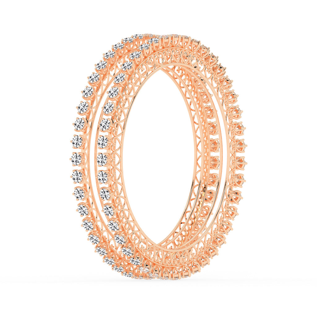 Aurora Prong-Set Diamond Bangles