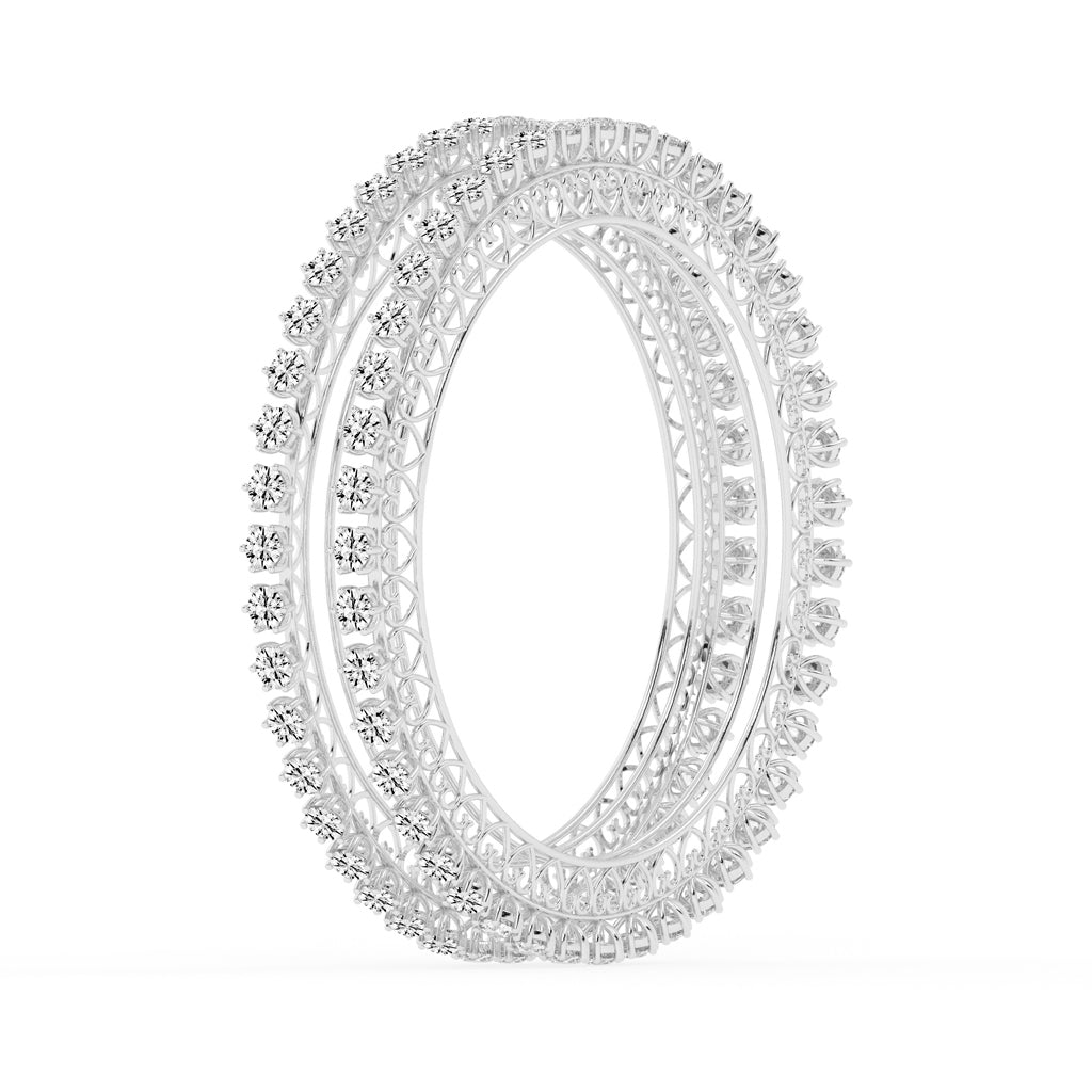 Aurora Prong-Set Diamond Bangles
