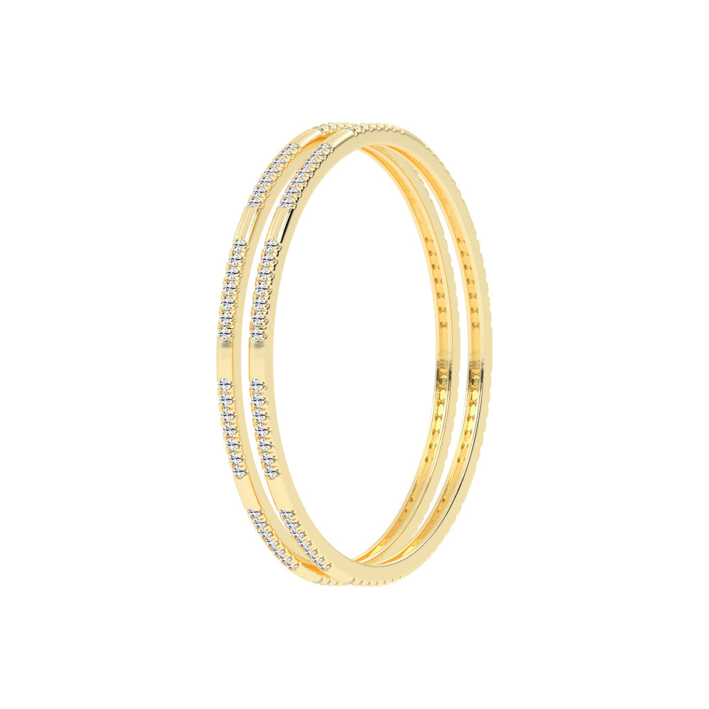 Contemporary Dual-Row Sparkling Bangle