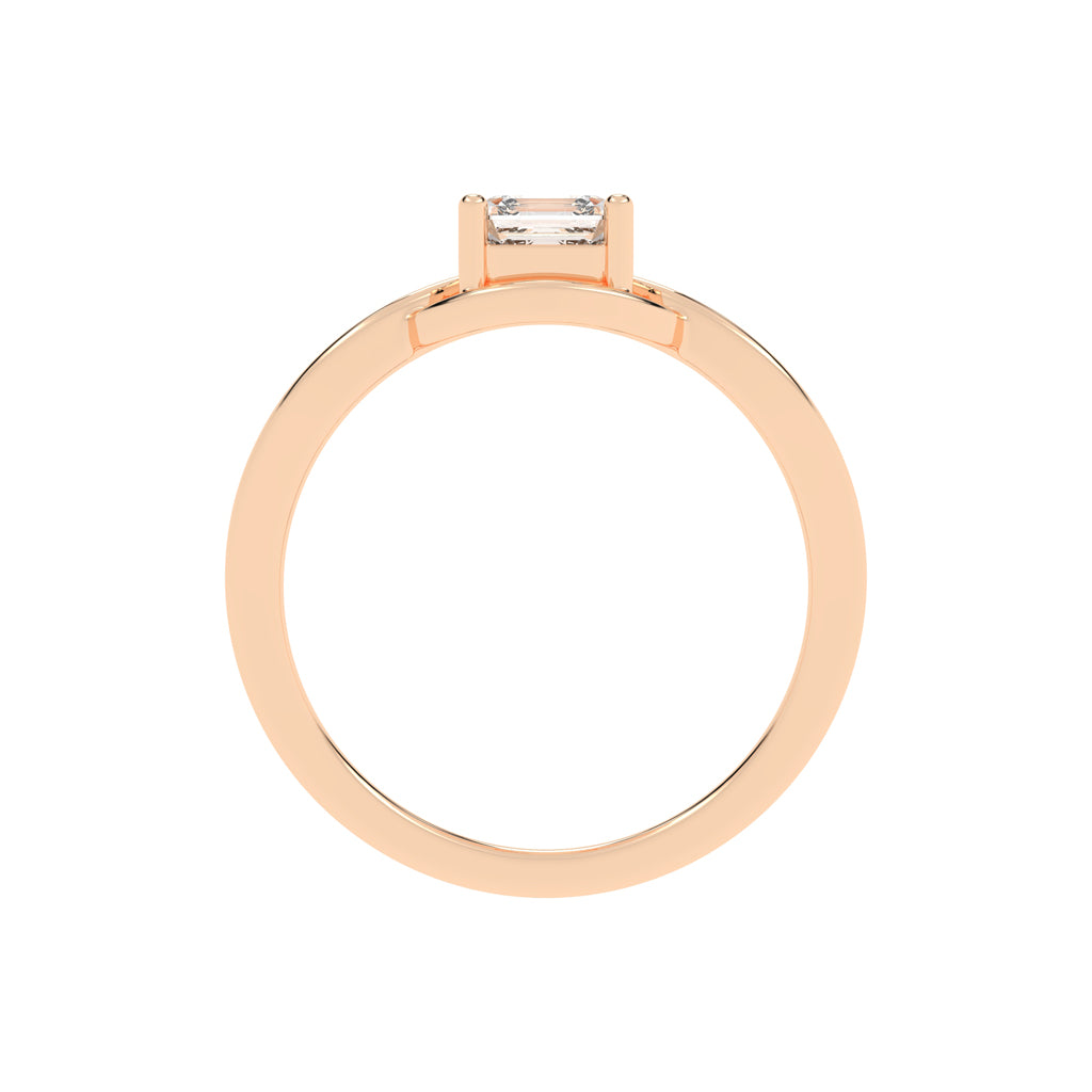 Solavira Square Emerald cut solitaire lab diamond ring