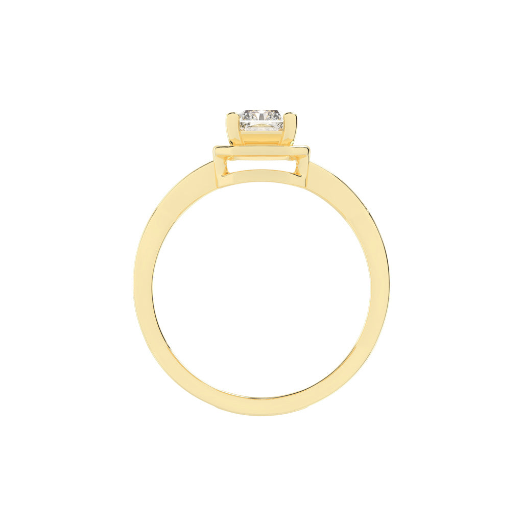 Soltrista criss - cross radiant cut solitaire lab diamond ring
