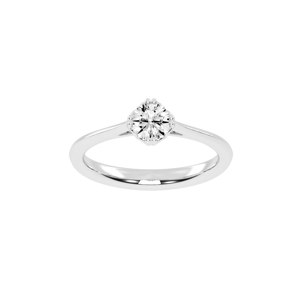 Lumisol Double Prong Round Cut Solitaire Lab Diamond Ring