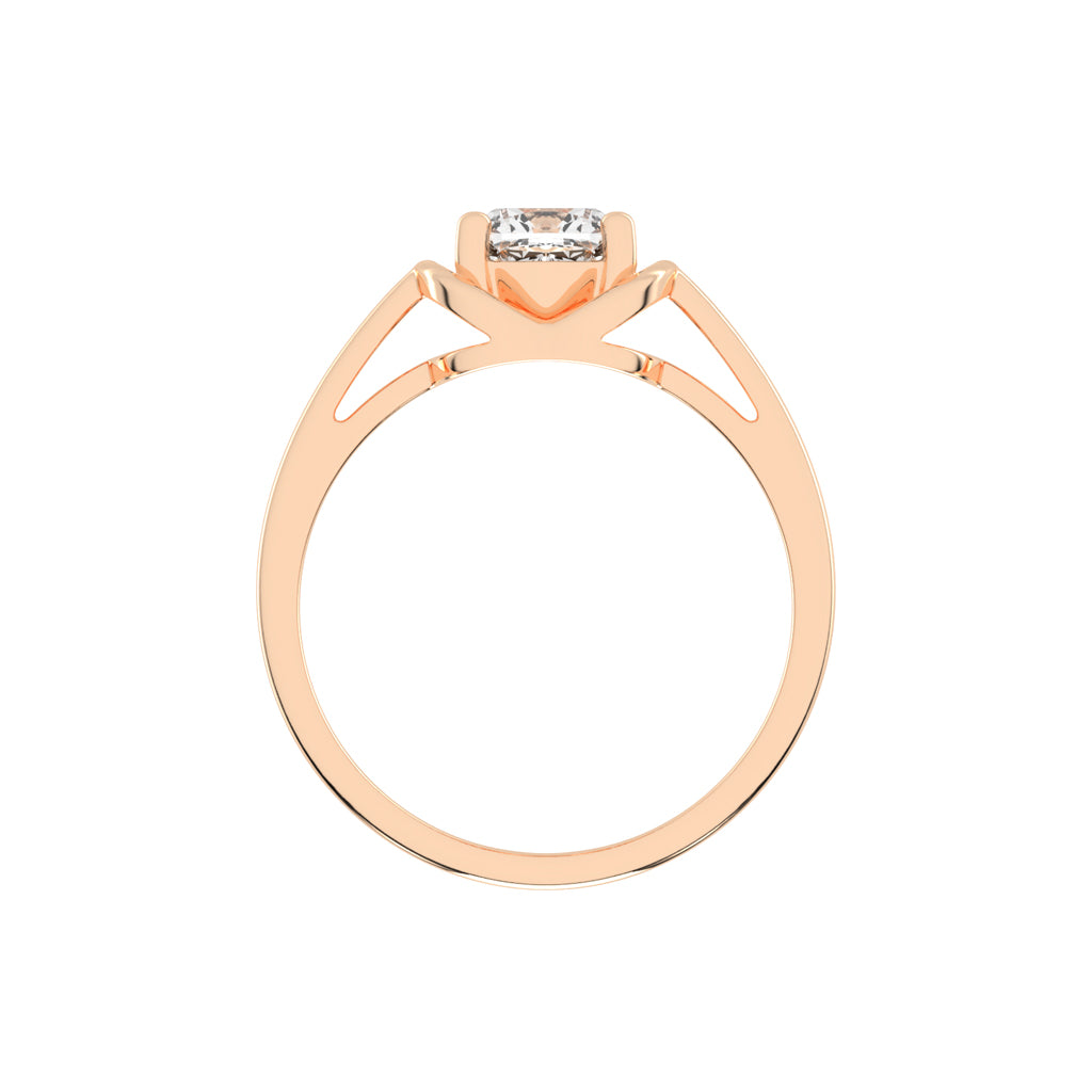 Solmera Four Prong Cushion Cut Solitaire Lab Diamond Ring