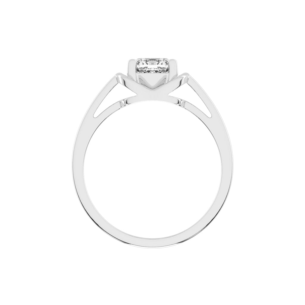 Solmera Four Prong Cushion Cut Solitaire Lab Diamond Ring