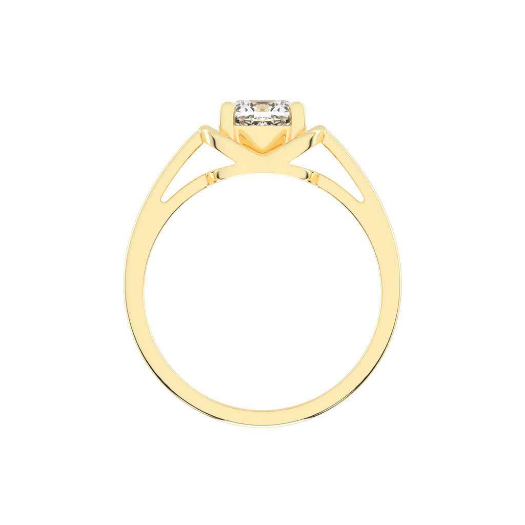 Solmera Four Prong Cushion Cut Solitaire Lab Diamond Ring
