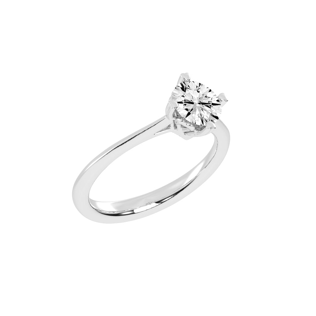 Solantica Four prong round cut solitaire lab diamond ring