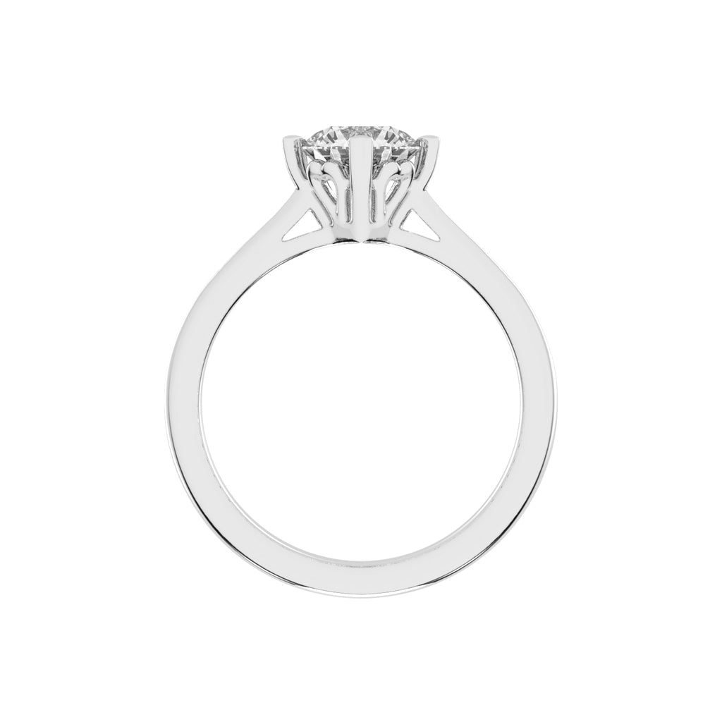 Solantica Four prong round cut solitaire lab diamond ring