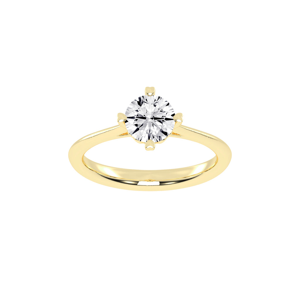 Solantica Four prong round cut solitaire lab diamond ring