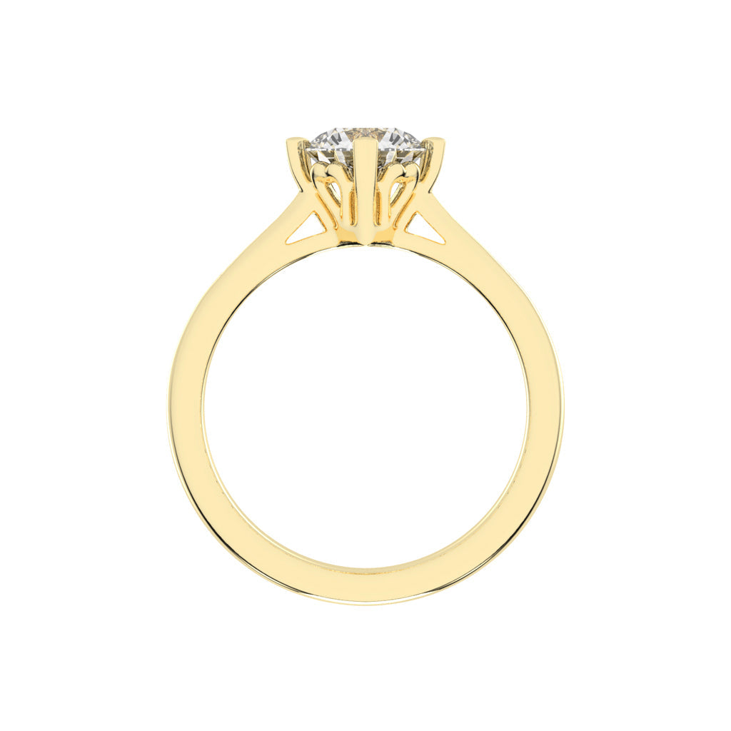 Solantica Four prong round cut solitaire lab diamond ring