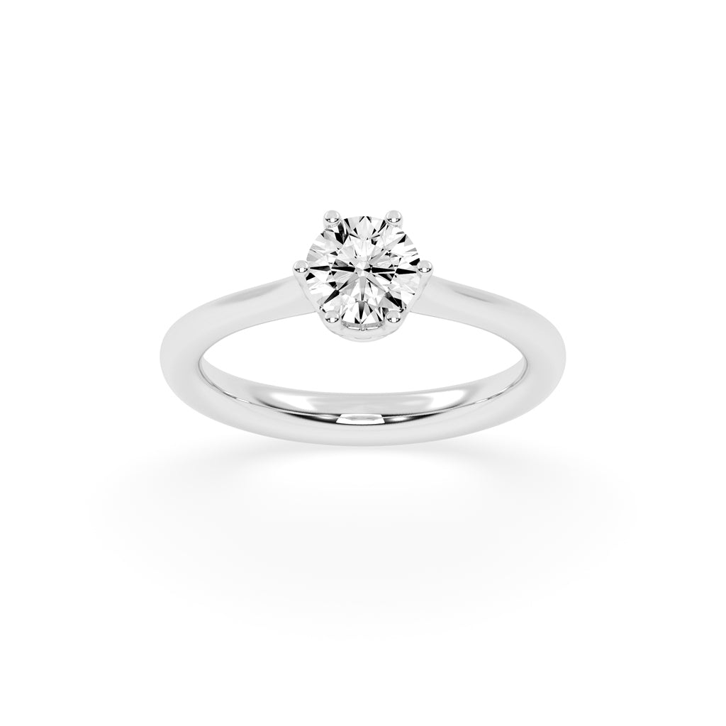 Solyris decorative style round cut solitaire lab diamond ring