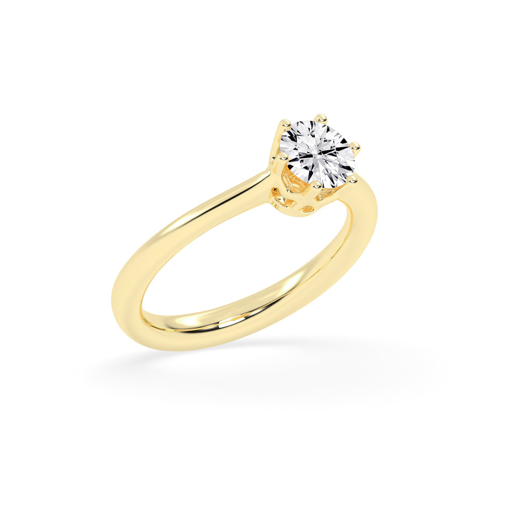 Solyris decorative style round cut solitaire lab diamond ring