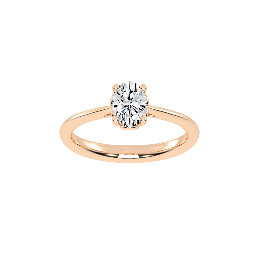 Valenique cathedral oval cut solitaire lab diamond ring