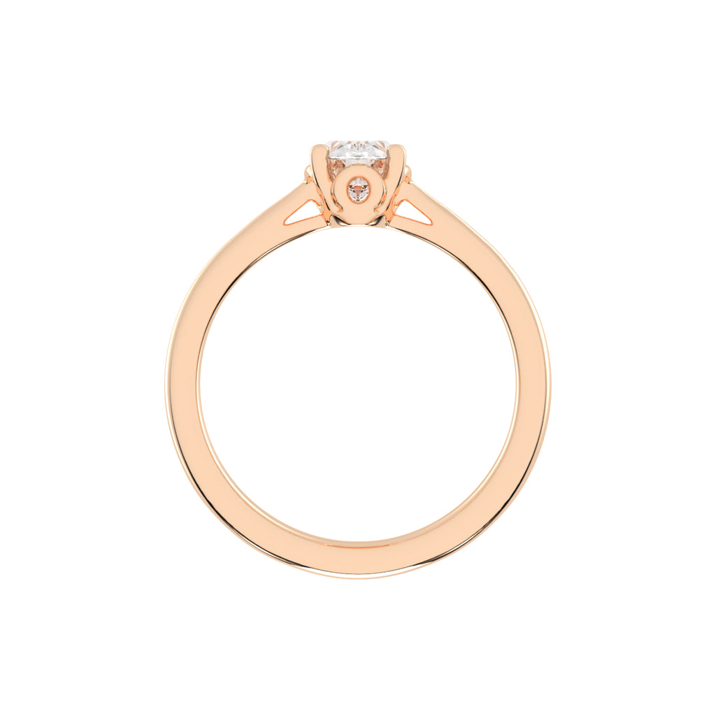 Valenique cathedral oval cut solitaire lab diamond ring