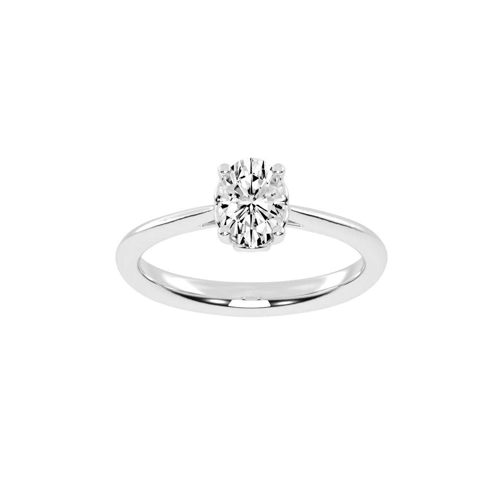 Valenique cathedral oval cut solitaire lab diamond ring
