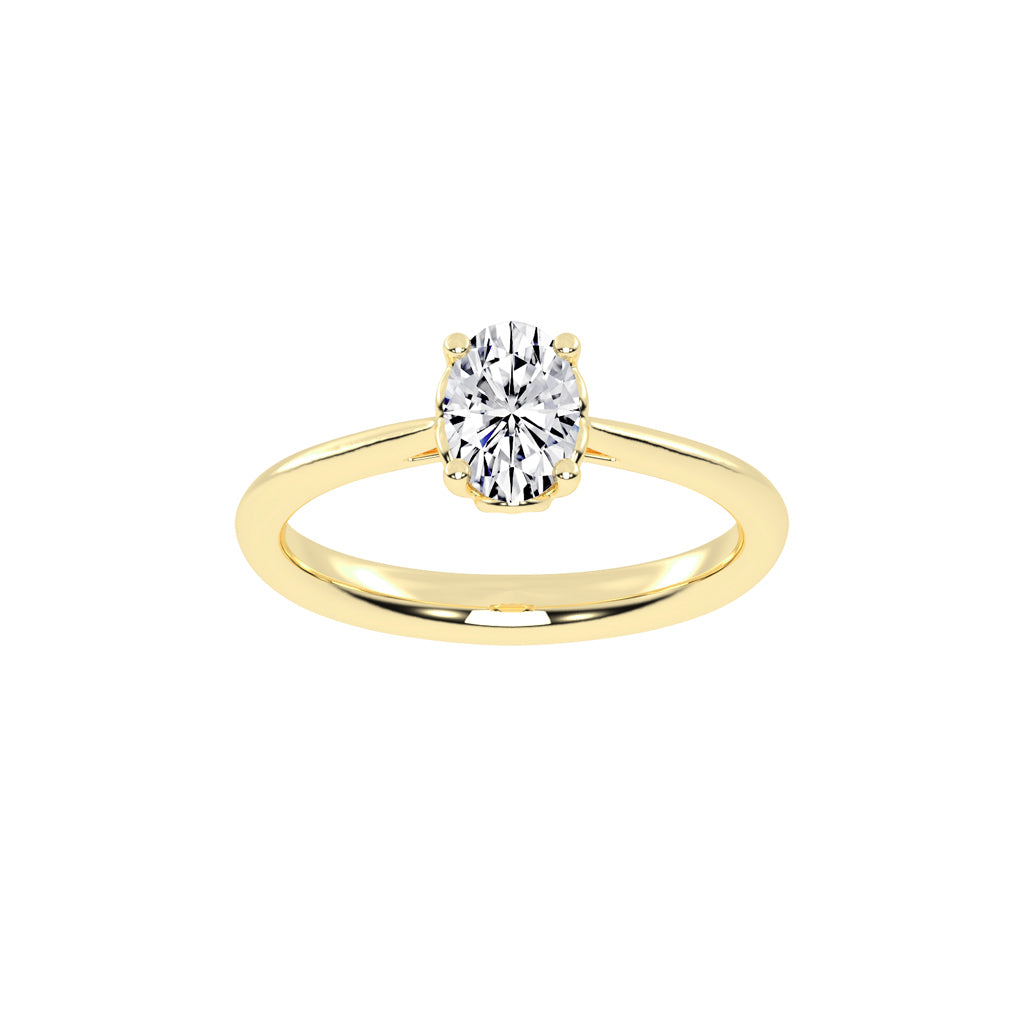 Valenique cathedral oval cut solitaire lab diamond ring
