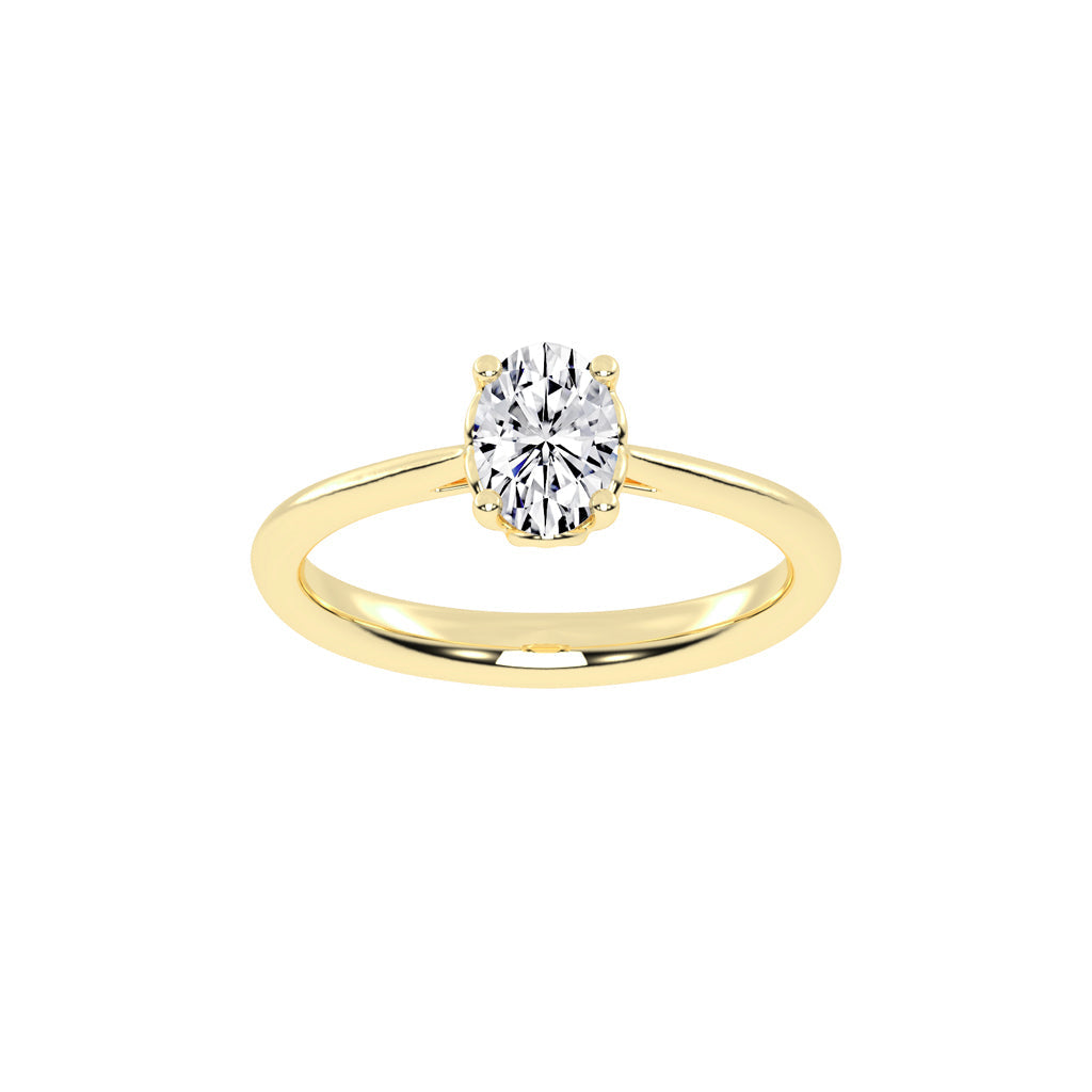 Valenique cathedral oval cut solitaire lab diamond ring