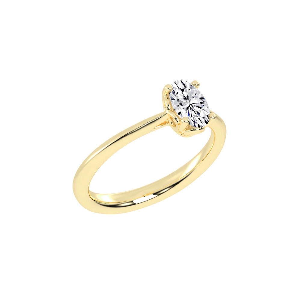 Valenique cathedral oval cut solitaire lab diamond ring