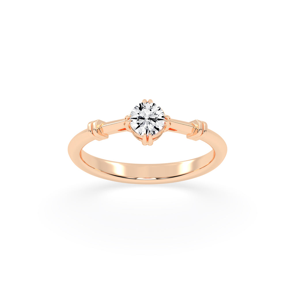 Glisanra single stone round cut solitaire lab diamond ring