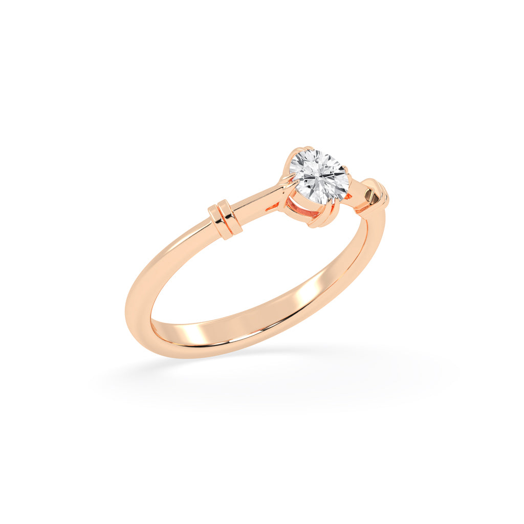 Glisanra single stone round cut solitaire lab diamond ring
