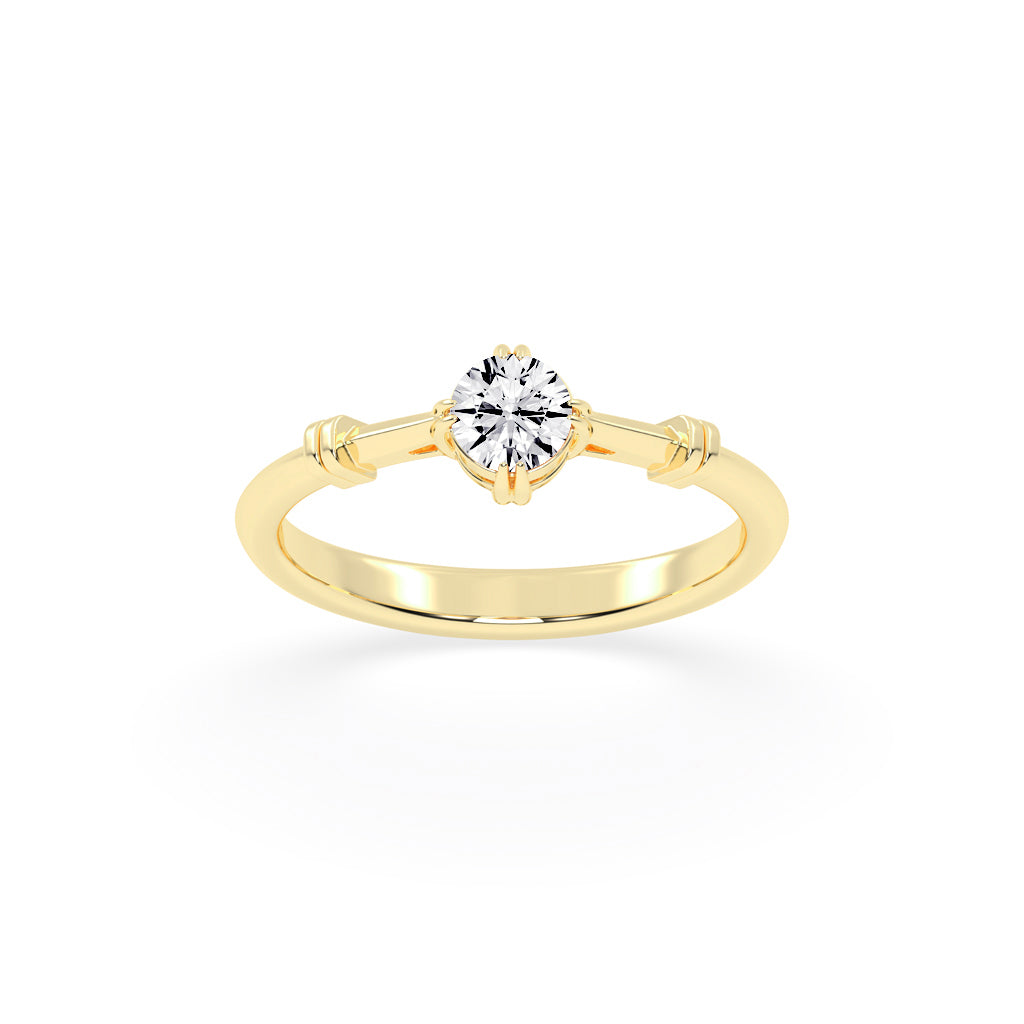 Glisanra single stone round cut solitaire lab diamond ring