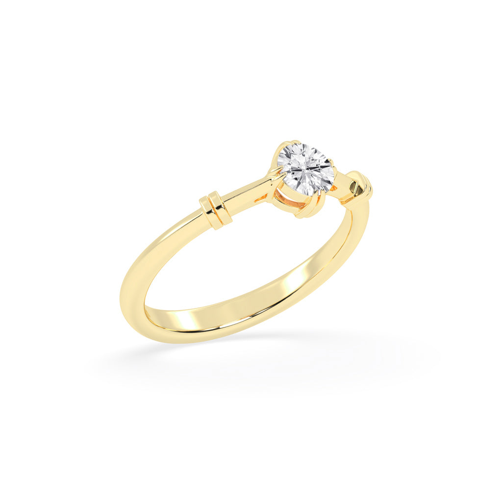 Glisanra single stone round cut solitaire lab diamond ring