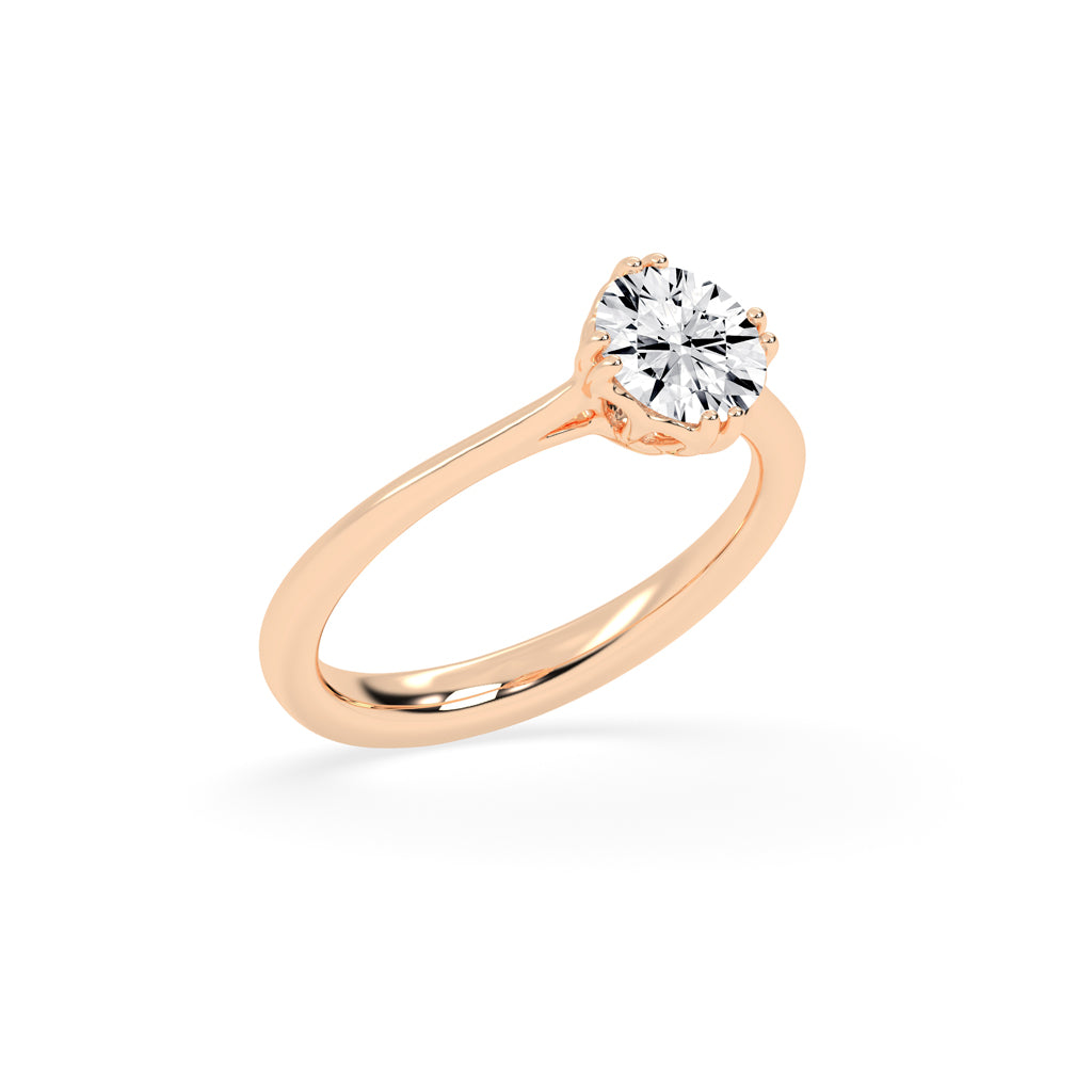 Brivalis double prong round solitaire diamond ring