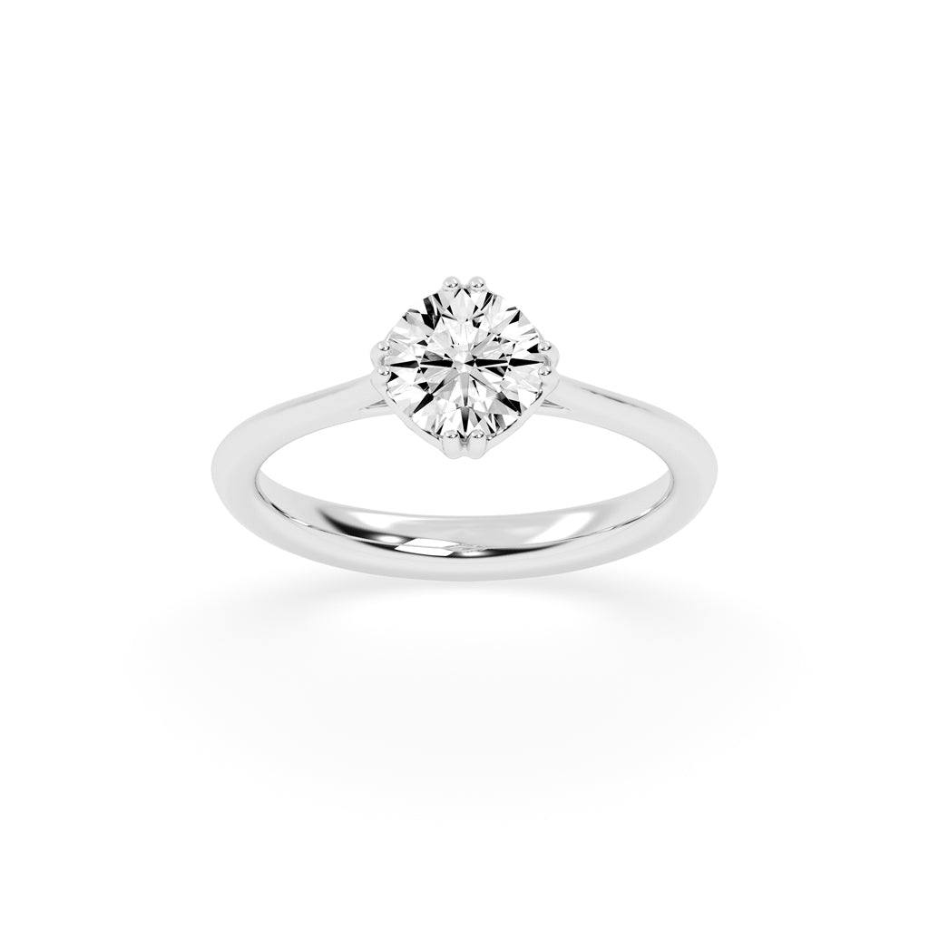 Brivalis double prong round solitaire diamond ring