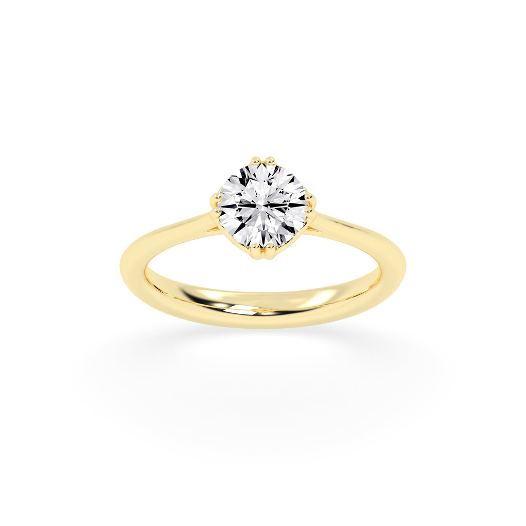 Brivalis double prong round solitaire diamond ring