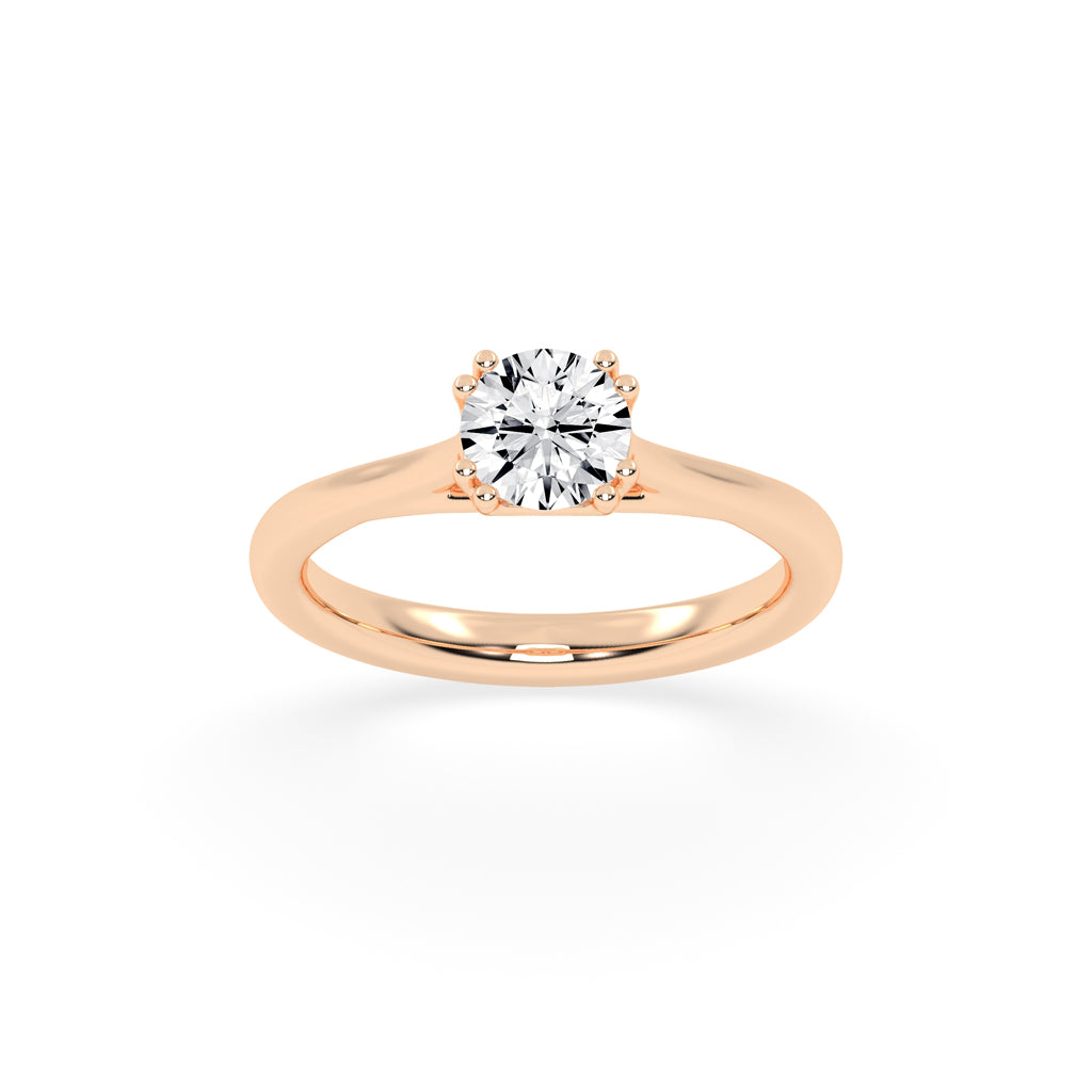 Solvaire Double prong round cut solitaire lab diamond ring