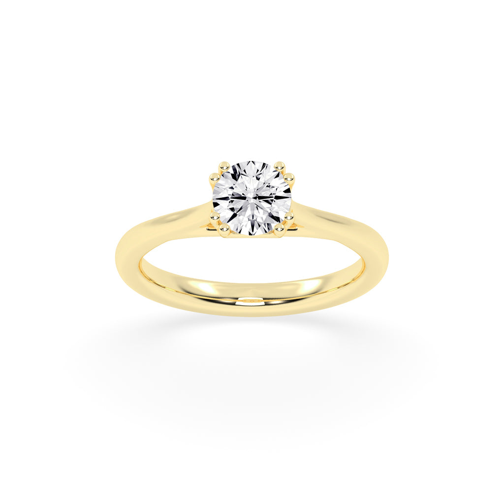 Solvaire Double prong round cut solitaire lab diamond ring