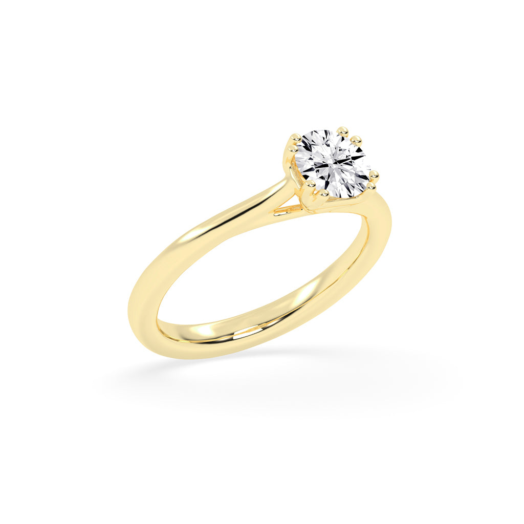 Solvaire Double prong round cut solitaire lab diamond ring