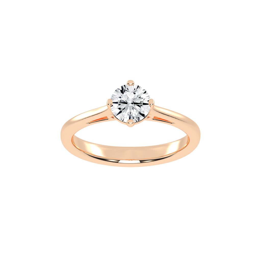 Soltrissa four prong round cut solitaire lab diamond ring
