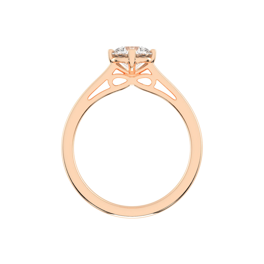 Soltrissa four prong round cut solitaire lab diamond ring