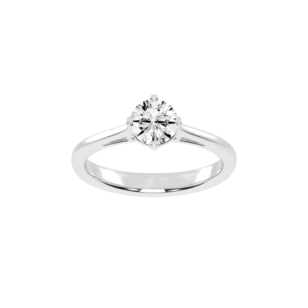 Soltrissa four prong round cut solitaire lab diamond ring