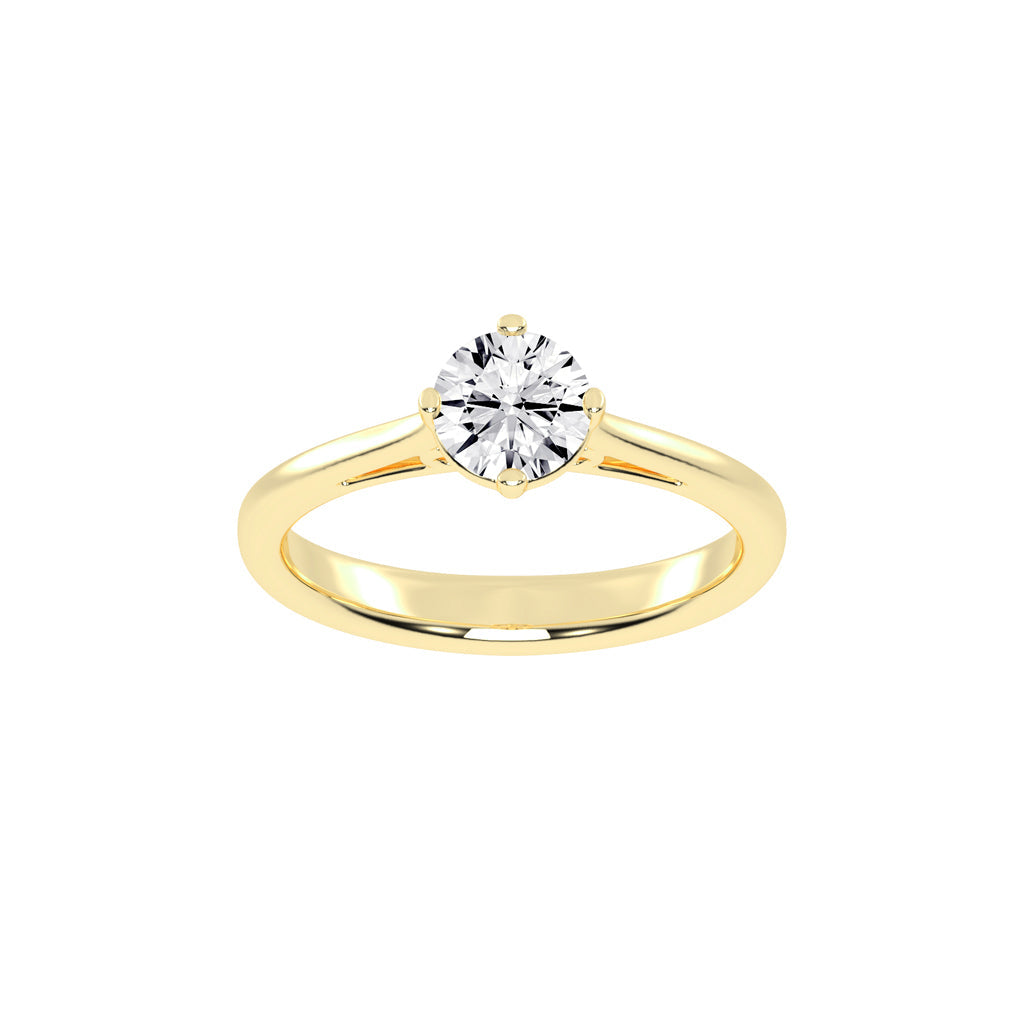 Soltrissa four prong round cut solitaire lab diamond ring