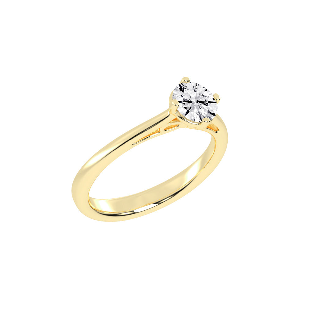 Soltrissa four prong round cut solitaire lab diamond ring