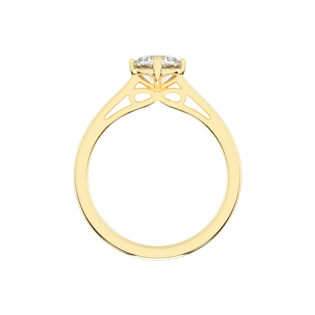 Soltrissa four prong round cut solitaire lab diamond ring