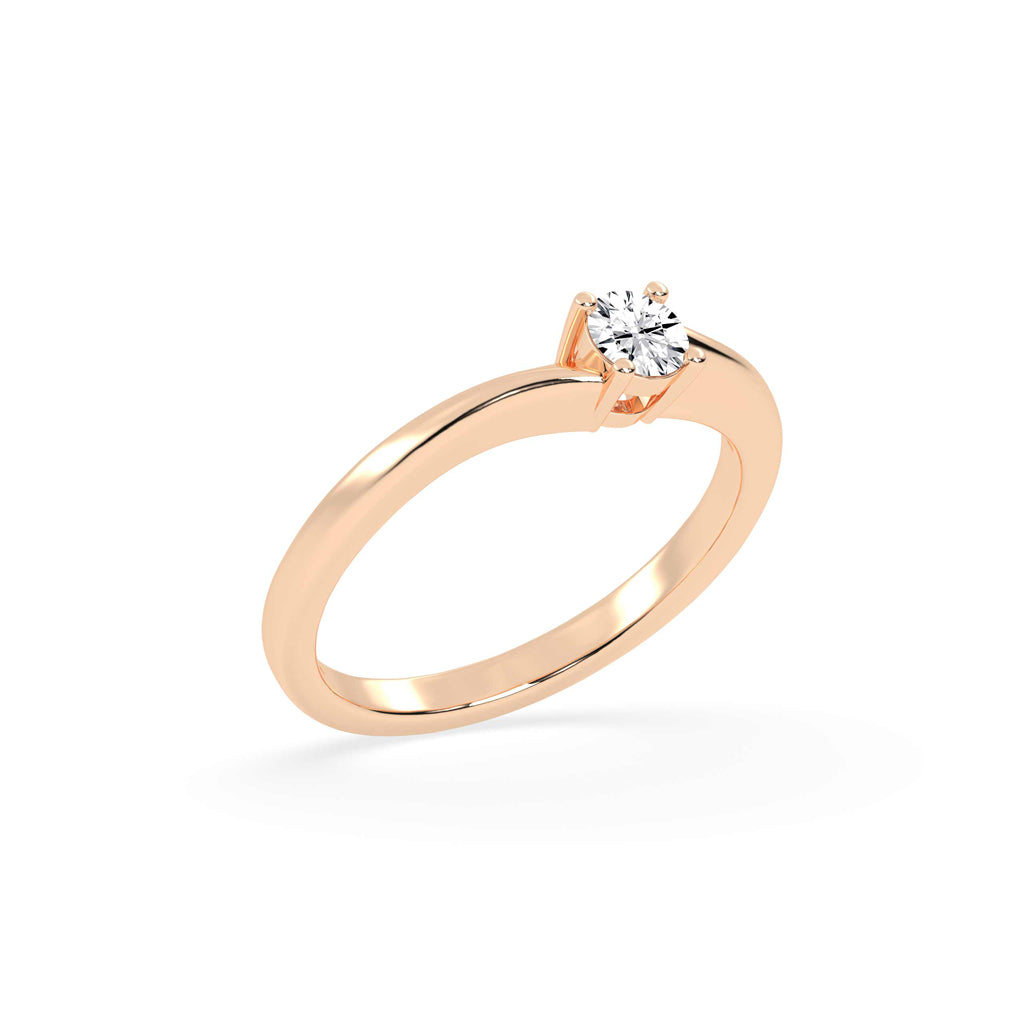 Solietta basket shape round cut solitaire lab diamond ring
