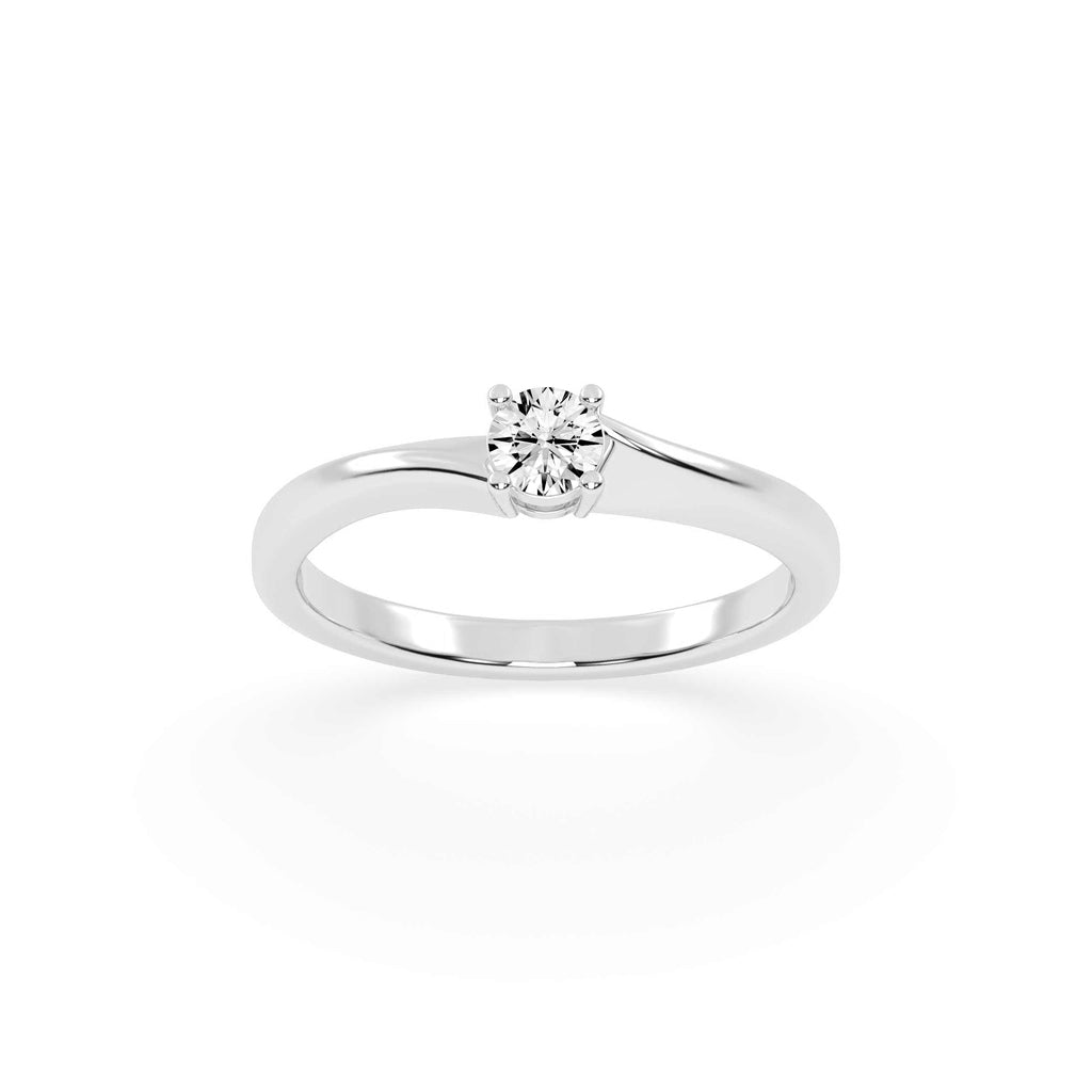 Solietta basket shape round cut solitaire lab diamond ring
