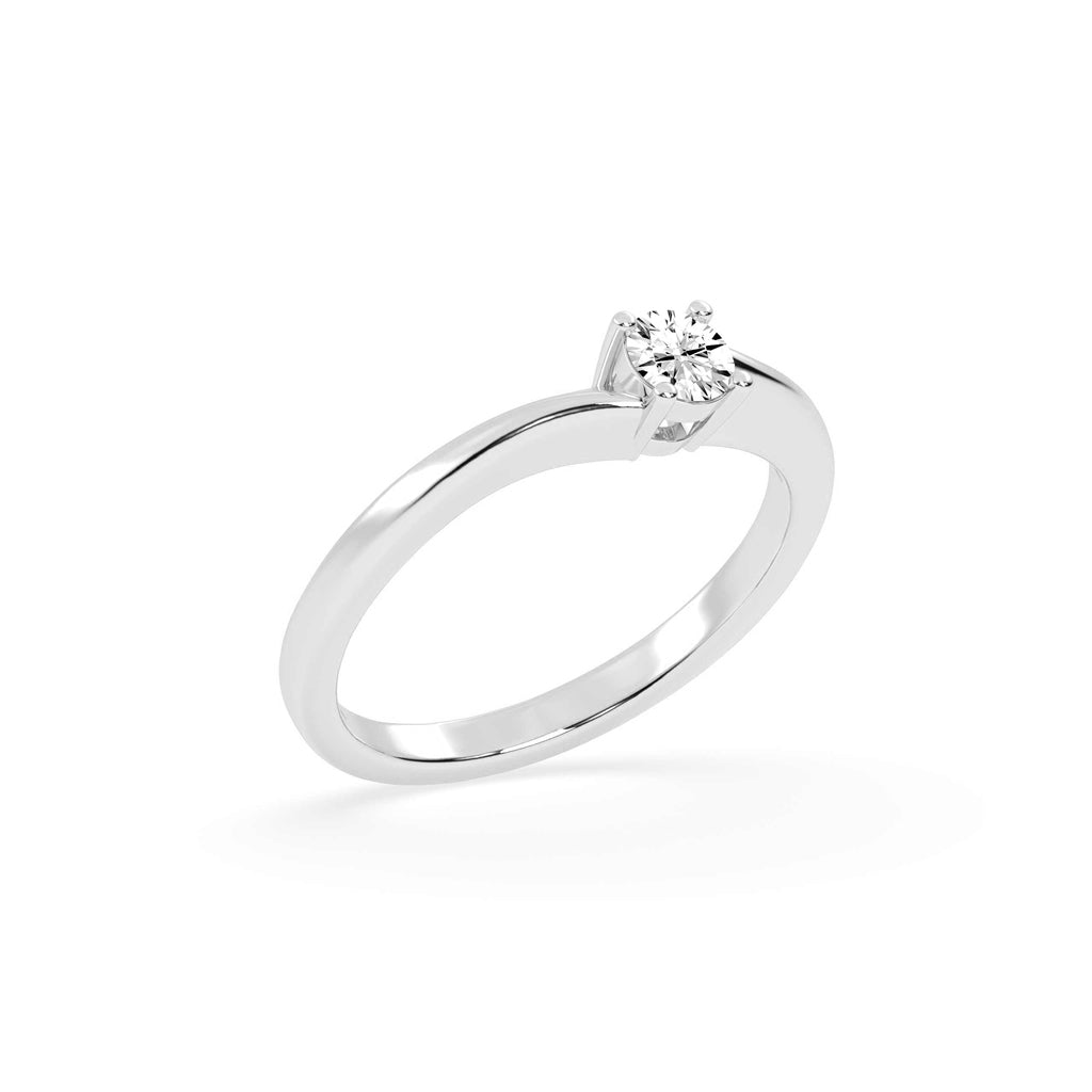 Solietta basket shape round cut solitaire lab diamond ring